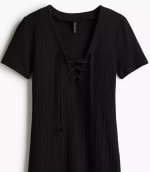 Vestido Bodycon Con Detalle De Lazada Punto Acanalado Por $9.742