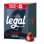 LEGAL Espresso Équilibré Intensité 7 (40 dosettes) pour 8,01€ chez Carrefour