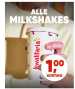 €1 korting op alle milkshakes bij Kwalitaria