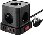 Regleta Cubo 10 en 1 5 Tomas USB-C/USB-A por 15,29€