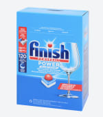 120 stuks Finish Powerball vaatwastabletten All-in-1 voor 11,99 euro in de weekactie