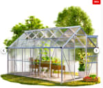 Serre en aluminium 380x190x195cm 4 fenêtres de toit à 304,99€