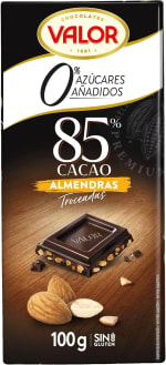 Valor Chocolate Negro 85% con Almendras (100 g) por 3,44€