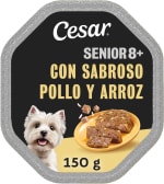 Cesar 28 x 150 g Senior 8+ Bandeja con trozos de Pollo y arroz en gelatina por 16.80€