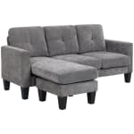 HOMCOM Sofá Chaise Longue Reversible Gris por 237,59€