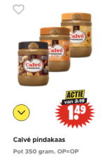 Calvé pindakaas (350 g) voor €1,49 bij Dirk