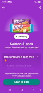 Sultana voor €0,39 na cashback via Tikkie en jumbo
