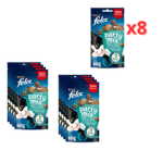 8x60g de Purina Felix Party Mix Ocean snack para gatos adultos con salmón por 3.99€