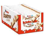 Kinder Bueno White ,Caja 30 unidades,Barritas Chocolate Blanco y Barquillo por 15,88€