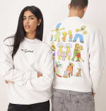 Sudadera blanca holgada unisex con estampado de "The Simpsons" por 7.20€