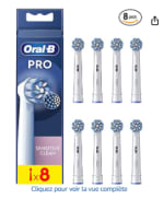 Pack De 8 Unités Brossettes pour Brosse à dents électrique Oral-B Pro à 14,99€