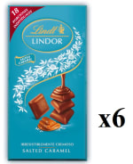 6 Unidades de 100g de Tableta de Chocolate LINDOR Salted Caramel Singles Lindt a 14€