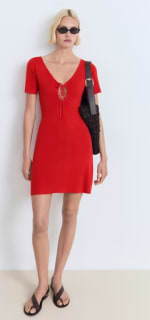 Vestido punto escote lazo por por 4.99€