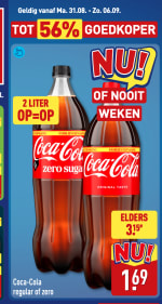 2 liter Coca Cola (zero) voor 1,69 euro