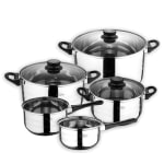 Batería de Cocina 8 Piezas, Plateado, 5 Cuerpos, Acero Inoxidable San Ignacio a 39.9€