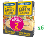 6 Packs de 2x1L de Gallina Blanca - Caldo Casero de Cocido 100% Natural por 13.65€