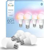 Philips Hue Essential Slimme A60 lamp, Wit en gekleurd licht, 4-pack voor €49,99