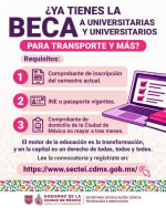 Beca a Universitarios para Transporte y más (CDMX)