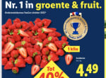 1 kilo Nederlandse Aardbeien oor €4,49 bij de Lidl