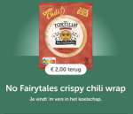 2 x €2 cashback op No Fairytales tortilla wraps naturel en Mini crispy chili wraps