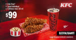 3 KE TIRAS + PURE INDIVIDUAL + REFRESCO 621ML por $99 en KFC