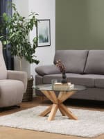 Mesa de centro AGERBY 60x100 cristal/roble natural por 90€ en JYSK