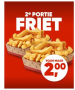 2e normale portie friet voor €2 bij Kwalitaria