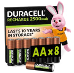 Lot de 8 piles rechargeables Duracell AA à 13,94€
