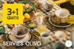 3+1 gratis op servies Olivo bij Xenos