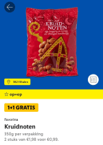 1+1 gratis op kruidnoten met de Lidl plus app