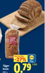 Tijgerbruin brood voor €0,79 bij de Lidl