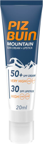 Piz Buin Mountain Sun Cream 50 SPF + Lipstick 30 SPF (20 ml) por 6.55€