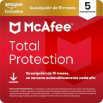 McAfee Total Protection 5 Dispositivos 2026, 15 meses, Exclusivos Amazon por 12.89€
