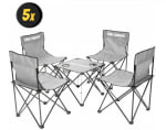 5-pak Campingstoelen met grijze tafel voor €25,43 bij Sportkorting