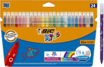BIC Kids Felt Tip Pens, Kid Colour with Medium Blocked Tip, 24 Pack