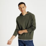 Pull à capuche épais - Vert kaki à 23€