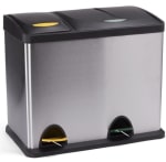 Papelera con pedal acero inoxidable clasificación selectiva 18L+8L MSV por 13.82€