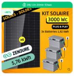 Kit Solaire Plug and Play 3000 Wc avec Batteries Zendure Solarflow 800 Plus à 1.799€