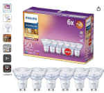 Philips LED Spot 6-pack - Warmwit Licht - GU10 - 50 W voor 12,99 euro