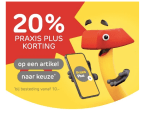 20% korting op een artikel naar keuze bij Praxis