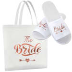 Bolso Tote de Lona y Zapatillas de Spa en Oro Rosa por 2.99€