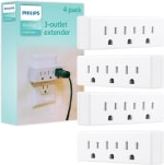 Philips SPS1632W/37 Extensor de 3 tomas (paquete de 4) por $190.74 en Amazon