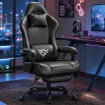 Songmics Silla Gaming Ergonómica Cuero PU Negro por 64,24€