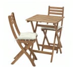 Mesa y dos sillas plegables IKEA Askholmen marrón oscuro por 100,99€