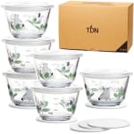 TDN chat muguet*6 Recipientes herméticos de vidrio 480ml, pack 6,microondas por 14.99