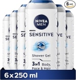 NIVEA MEN Sensitive Shower Gel 6 x 250ml (£3.80 S&S)