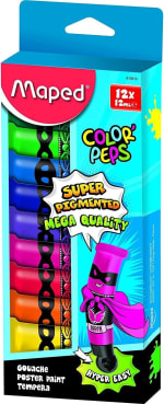 Maped 12 pinturas Gouache en tubo de 12ml por 4€