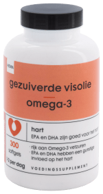 1+1 gratis op Gezuiverde visolie omega-3 (300 stuks) bij Hema