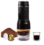 Cafelffe-cafetera portátil 3 en 1 para cápsulas y prensa Manual molida por 20,59€