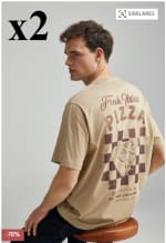 2 Camisetas para Hombre Springfield Pizza por 6.38€